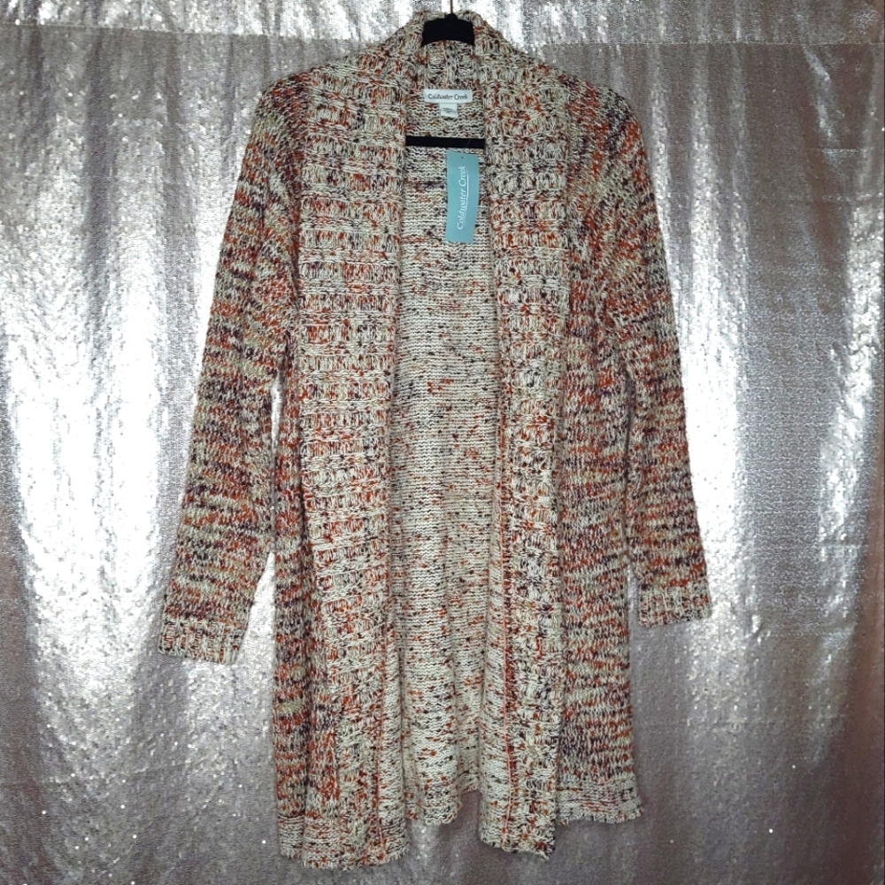 Coldwater Creek BNWT PL duster cardigan - Ivory Multi
